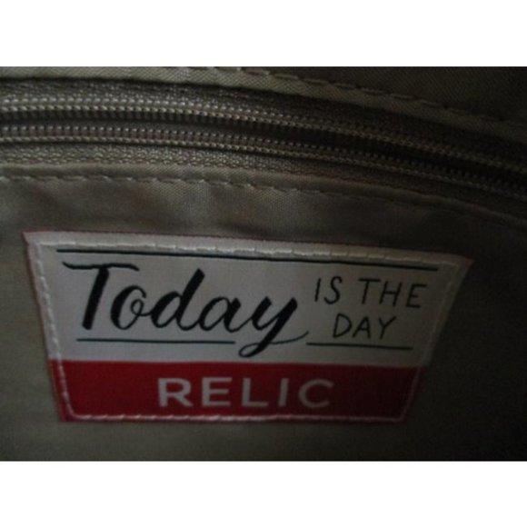 *Relic Vintage Tri Color Taupe Tan Beige Faux Leather Shoulder Bag - Picture 7 of 8